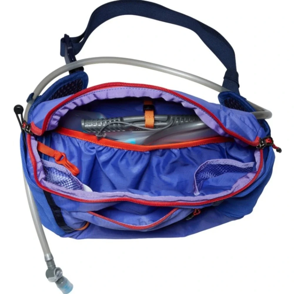 Cotopaxi Lagos 5L Hydration Hip Pack 68oz Reservoir Amethyst Blue Violet Hiking